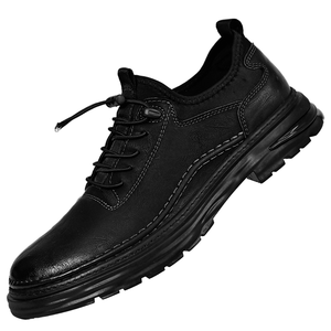Drapeau marque hommes décontracté en cuir de vachette véritable chaussures de travail automne marche jeune Design britannique maille petit taureau en cuir - Product Image 2