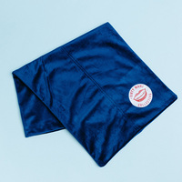 Pochette de rangement pliable et respirante en velours bleu marine, durable et écologique, pour règle de mahjong, pour jeu 4 joueurs