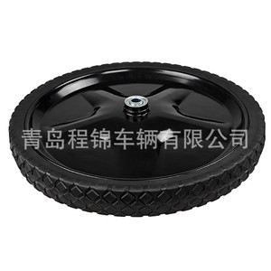 16 Inch Solid Rubber <b>Tool</b> <b>Cart</b> Wheel With Ball Bearing 150kg Load Capacity Firm Tread No Brake Included - Product Image 1