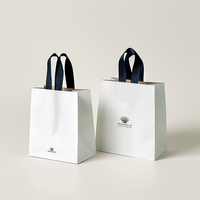 Sacs en Papier Blanc de Luxe avec Logo Imprimé Personnalisé pour Shopping et Cadeaux