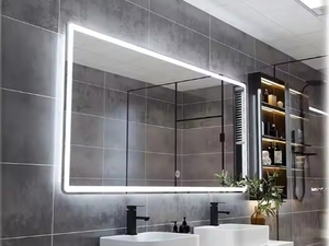 กระจกไฟ LED สีเงินกันน้ำขนาด5มม. สำหรับตกแต่งบ้านตามสั่งแสดงอุณหภูมิเป็นมิตรกับสิ่งแวดล้อมสำหรับห้องนั่งเล่นห้องน้ำ - Product Image 6