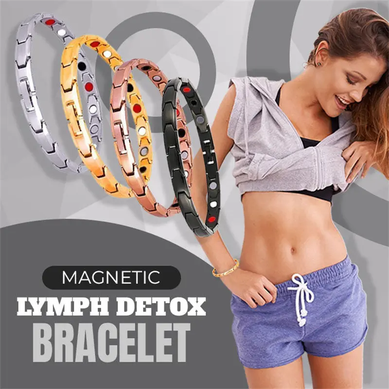 Lymph Detox Healing Hand Bio Magnetic Therapy Stainless Steel Women Mmedical Blood Pressure Control Bangles&Bracelets