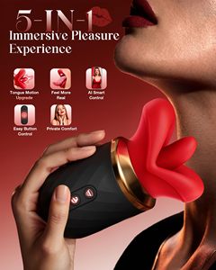 Vibrador de Lengua con Control por Aplicación, Juguetes Sexuales para <span class=keywords><strong>Mujeres</strong></span> y Parejas, con Agarre Ergonómico de Corte Diamante, Vibradores Anales y Clitorales de Lujo, Juguete Kiss Rose - Product Image 3