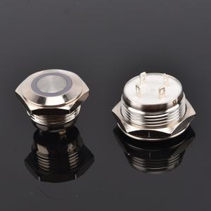 शॉर्ट-थ्रो स्व-रीसेट क्षणिक 16 मिमी नेतृत्व धातु पुश बटन स्विच वाटरप्रूफ आईपी 65 1नो स्विच संयोजन 1a अधिकतम. वर्तमान 24v - Product Image 2