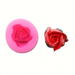 Moule en silicone 3D en forme de rose pour décoration de téléphone portable, outils de pâtisserie en argile ultra-légère, OEM/ODM - Product Image 3