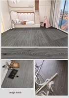 أرضيات SPC حجرية بلاستيكية 5 مم بتصميم خشبي ريفي، تركيب بنظام النقر، غير قابلة للانزلاق، للاستخدام السكني والتجاري (السوبر ماركت)