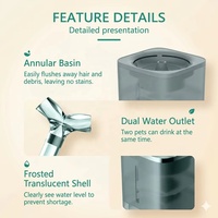 Fontaine à eau intelligente 2L pour animaux de compagnie, en PC et PP, avec fenêtre de niveau d'eau, sortie silencieuse, distributeur d'eau fraîche pour chats et animaux