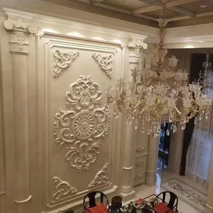 Robinetterie naturelle en pierre magnolia rectangulaire, sculptée en 3d, grand format, décoration murale en marbre pour grande maison, salon