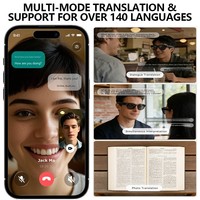 Lunettes Intelligentes CY02 avec Caméra 13MP, Assistant Vocal IA, Commande par Bouton Tactile pour Appels et Enregistrement Vidéo, et Fonction de Traduction