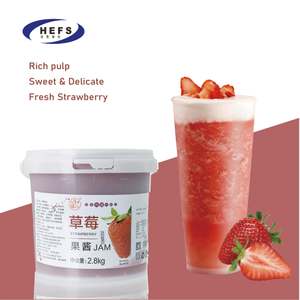 2025 OEM vente en gros Premium sirop goutte liquide thé lait café 2.8KG pâte de fraise pot sous vide gelée bonbons confiture de fruits avec pulpe - Product Image 4