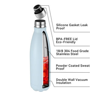 Bouteilles d'eau de sport portables Logo personnalisé 350ml 550ml 750ml Bouteille d'eau isolée à double paroi en acier inoxydable avec couvercle et corde - Product Image 2