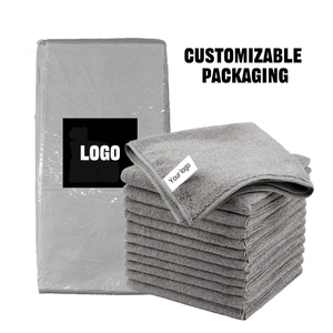 Lewell 36 paquets de serviettes de lavage de voiture en microfibre 300GSM 30x30cm Gris Personnalisation Chiffon de nettoyage de haute qualité pour voiture et cuisine - Product Image 3