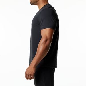 เสื้อยืดสีดำคุณภาพสูงสำหรับผู้ชายและผู้หญิง ผลิตจากผ้าฝ้ายซูพิมา/ปีมา ออร์แกนิค 100% น้ำหนักมาก ขายส่งจำนวนมากแบบกำหนดเองได้ - Product Image 6