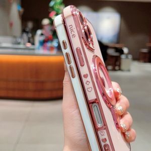 Coque de téléphone portable plaquée pour fille avec motif cœur, en TPU souple, avec béquille et dragonne, pour Google Pixel 9 Pro XL/9 8 Pro/9a 8a 7a - Product Image 5