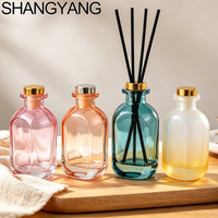 Bouteille diffuseur à roseaux personnalisée couleur noire, blanche, marron, 50 ml, 120 ml, 150 ml, 200 ml, 500 ml, en verre avec boîte