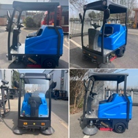 Balayeuse de voirie électrique autoportée à batterie, machine de nettoyage de sols industrielle pour entrepôts, usines et parkings
