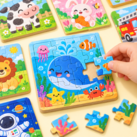 Vente en gros de puzzles en papier pour enfants, personnalisés, mignons, avec des animaux de dessin animé, petits puzzles pour les enfants d'école primaire, les tout-petits, l'éducation précoce