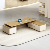 Ensemble de mobilier de bureau moderne, écologique et durable en PVC et MDF, bureau de direction en forme de L avec armoire, design ergonomique pour usage commercial