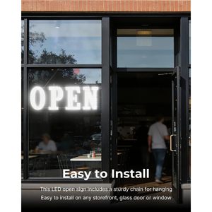 ป้ายเปิดร้าน 40x14 นิ้ว สีขาว ไฟ LED พร้อมรีโมทคอนโทรล สำหรับหน้าร้าน - Product Image 6