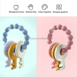 <span class=keywords><strong>Llaves</strong></span> de silicona para la dentición del bebé, juguete para masticar seguro sin BPA, <span class=keywords><strong>mordedor</strong></span> para masaje de goma infantil, anillo de agarre fácil, juguete relajante para niños pequeños - Product Image 3