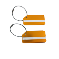 Étiquette de bagage promotionnelle en aluminium avec motif logo, pour sublimation, avec boucle en fil d'acier, pour valise de voyage, vente en gros, prête à l'emploi