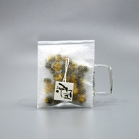 Sachet de thé vide biodégradable en fibre de maïs PLA, forme pyramide, avec ficelle et étiquette, pour thé vert et herbes