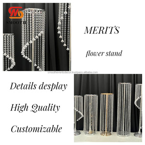 SMOOTH Flower Stand Wedding Centerpiece Luxury Crystal Silver Metal Flower Decoration Stand for Wedding Reception Decorations - Product Image 5