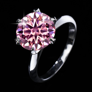 Tùy chỉnh 1CT 2ct 3ct 5ct 10ct vvs D 925sterling Silver Solitaire moissanite Wedding engagement Ring đối với phụ nữ với GRA giấy chứng nhận - Product Image 4