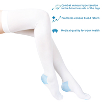 Chaussettes de contention unisexe antidérapantes de haute qualité à compression faible (13-18 mmHg) pour alités, hauteur genou