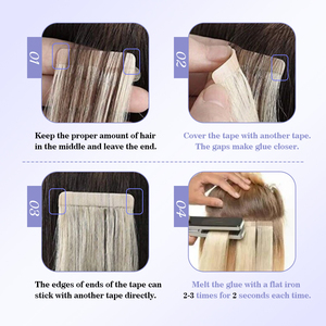 Extensiones de Cabello con Cinta Invisible de Doble Trama de Alta Calidad, Listas para Enviar, Cabello Liso Chino, Color R1B/Gris, 16-20 Pulgadas, Gran Venta - Product Image 6