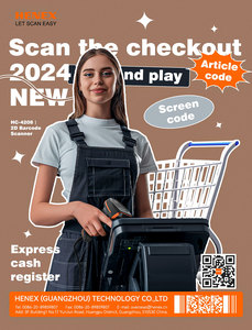 Henex HC-4208 2D cầm tay Máy quét mã vạch với đứng giao diện USB CMOS ánh sáng Nguồn in tính năng trong kho - Product Image 2