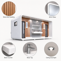 Remorque WC Mobile Moderne en Panneaux Sandwich, Durable et Écologique, pour Écoles, Parcs, Hôpitaux et Lieux Publics