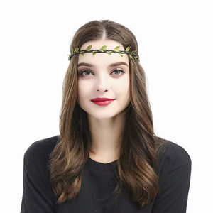 Diadema Personalizada con Guirnalda de Hojas Verdes Estilo Bosque <span class=keywords><strong>para</strong></span> <span class=keywords><strong>Niñas</strong></span>, Diadema con <span class=keywords><strong>Flores</strong></span> <span class=keywords><strong>para</strong></span> Bodas, Festivales, Vacaciones y Fiestas de Hadas - Product Image 3