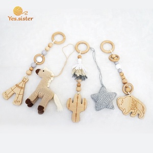 Giochi per <span class=keywords><strong>Neonati</strong></span> a Tema Cowboy, Mobili da Palestra per Bambini, Sonagli all'Uncinetto, Giocattoli in Legno, Regalo per Baby Shower - Product Image 2