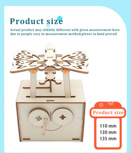 Rompecabezas <span class=keywords><strong>de</strong></span> Mariposa <span class=keywords><strong>de</strong></span> <span class=keywords><strong>Madera</strong></span> con Manivela, Rompecabezas 3D STEM, Juguete Educativo <span class=keywords><strong>de</strong></span> Ensamblaje Mecánico para Niños <span class=keywords><strong>de</strong></span> 2 a 4 Años - Product Image 6