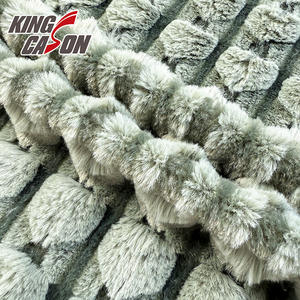 โรงงานคิงเคสัน ผ้าขนกระต่ายลายกระดองเต่าสีเขียวและสีน้ำตาล ผลิตจากเส้นใยโพลีเอสเตอร์ <span class=keywords><strong>100</strong></span>% แบบแจ็คการ์ด สำหรับตัดเย็บเสื้อผ้า - Product Image 4