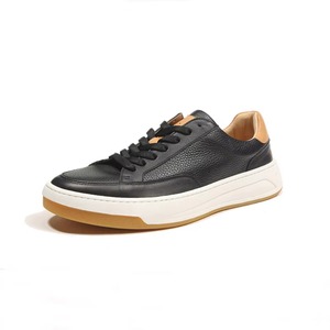 Chaussures de marche décontractées en cuir de qualité supérieure personnalisées, chaussures de marche fitness pour hommes, noires - Product Image 2