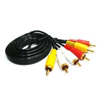 Câbles rca argent 3RCA mâle vers 3RCA mâle câble DVD Composite Audio vidéo stéréo