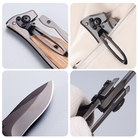 Couteau pliant portable en acier inoxydable de haute qualité, mini-outil de survie extérieur avec une dureté et une acuité élevées pour le camping