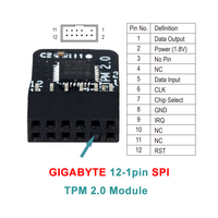 Module de sécurité crypté TPM 2.0 MSI/GIGA/ASUSs/ASROCK 12/14/16/18/20 broches SPI/LPC Module de plateforme fiable TPM 2.0 pour PC