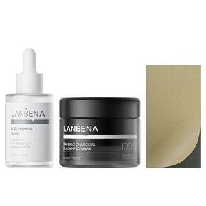 Sérum Réducteur de Pores et Bandes Purifiantes pour le Nez Lanbena – Kit de Soins Cutanés Deux-en-un 30G/30ml - Product Image 1