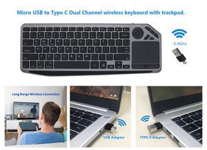 Clavier sans fil portable rechargeable universel rétroéclairé 7 couleurs Bluetooth tactile pour ordinateur, Smart TV, ordinateur portable - Product Image 3