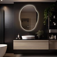 Miroir de maquillage intelligent en forme de pomme de terre illuminé par LED Coiffeuse murale moderne pour chambre à coucher Salle de bain pour hôtels Gymnases pour Amazon