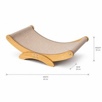Griffoir et Lit pour Chat en Bois avec Cadre Courbé, Tapis à Griffer en Sisal pour Chats et Chatons, pour l'Intérieur, la Maison, le Salon, Fournitures pour Animaux de Compagnie