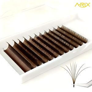 Extensiones de Pestañas A-RIX Marrón Oscuro, Suaves y Naturales de Visón, Curvatura C/D Mixta, Maquillaje, Extensiones de Pestañas Individuales Clásicas - Product Image 4