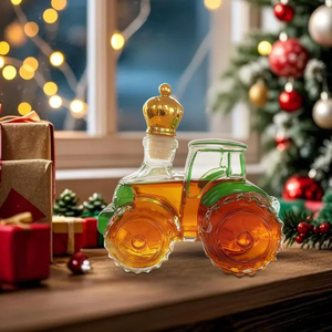 Décanteur à whisky en verre en forme de tracteur, nouveauté en gros de Chine, <span class=keywords><strong>carafe</strong></span> à <span class=keywords><strong>liqueur</strong></span> créative avec couvercle en forme de couronne pour bar et cadeau personnalisable - Product Image 3