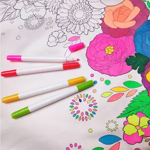 Wholesale 24 Colors Non-toxic Art Textile Marker Dual Tip Washable Fabric Pens
