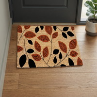 Tapis en fibre de coco avec support en PVC, écologique, durable, antidérapant, lavable, résistant, fabriqué à la machine, moderne, pour l'extérieur et l'intérieur, entrée