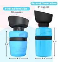 Vente en gros de 18oz/520ml gobelet à boire bol distributeur d'eau pour animaux de compagnie bouteille d'eau de voyage portable pour animaux de compagnie avec bol
