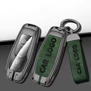 Étui de protection en cuir de haute qualité et alliage de zinc pour clé de voiture <span class=keywords><strong>Ford</strong></span>, personnalisable, vente en gros, <span class=keywords><strong>porte</strong></span>-clés de voiture - Product Image 3